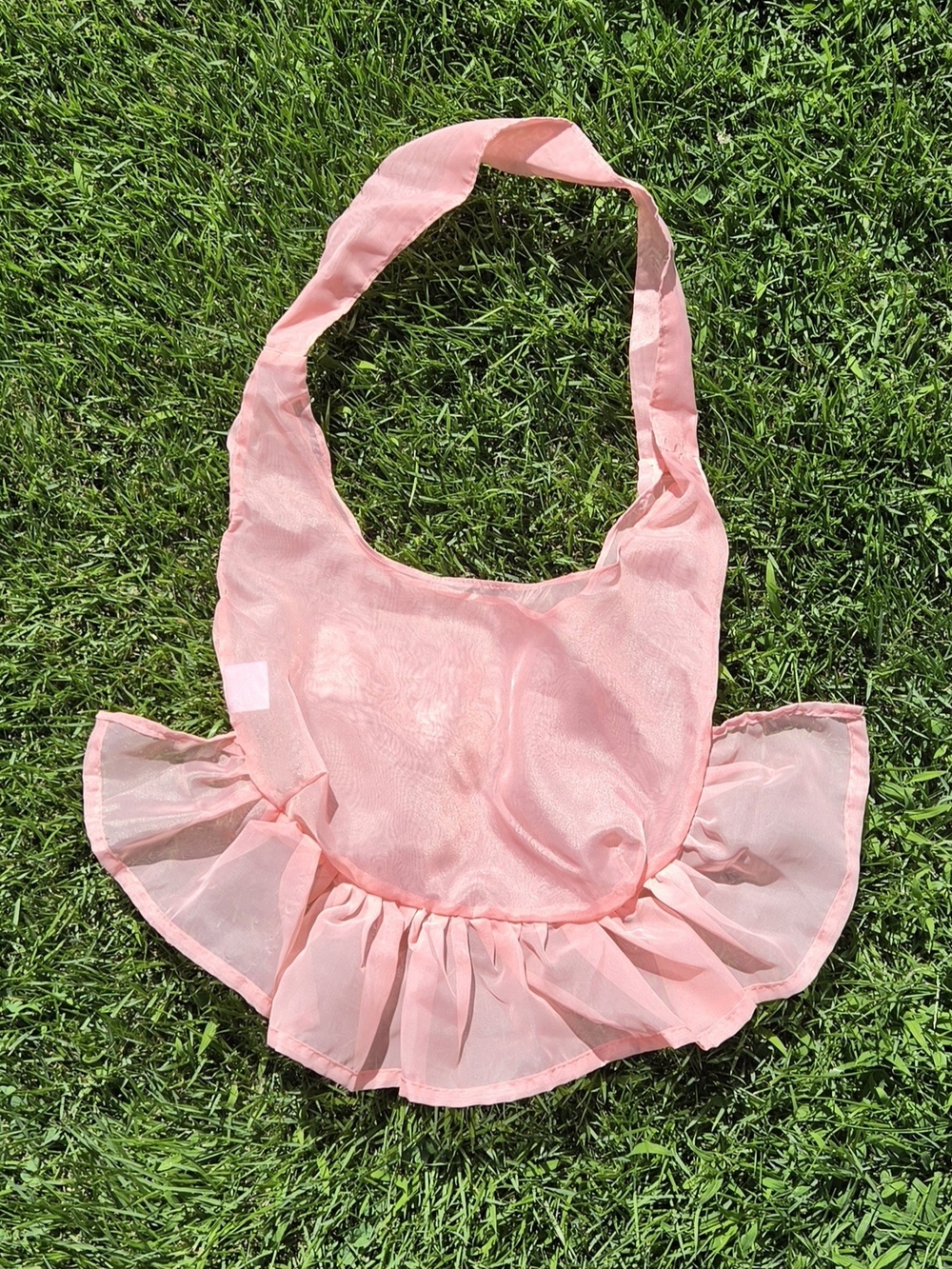Pink Ruffle Tote Bag - Handmade Lightweight Women’s Shoulder Bag